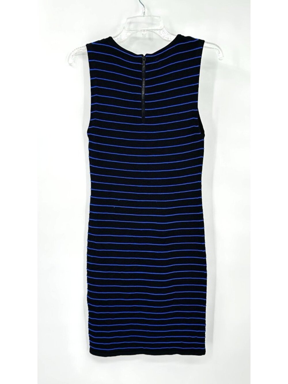 ALICE + OLIVIA dress sheath shift striped blue SMALL sleeveless knit beach - Picture 5 of 10